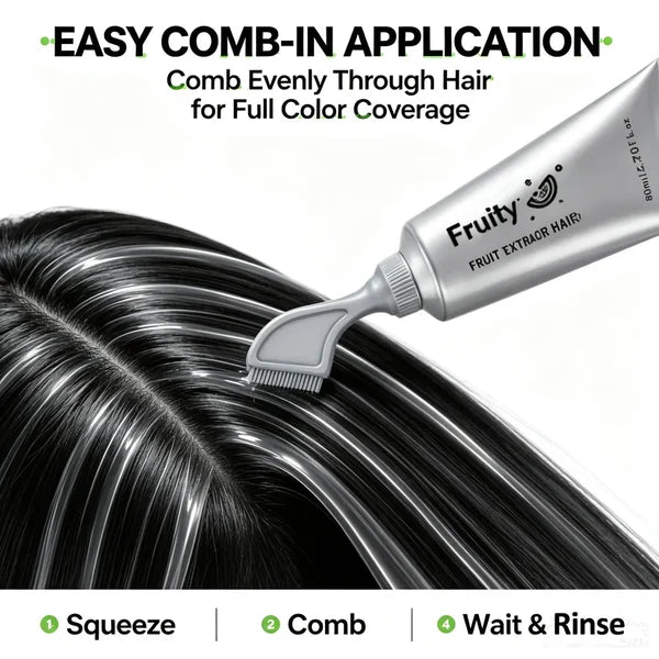 🍇Fruit Extract Hair Dye Comb / Hair Dye Cream — Portable Home Use, Gentle Plant-Based Hair Dye, Reusable No Mix Hair Color✨