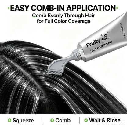 🍇Fruit Extract Hair Dye Comb / Hair Dye Cream — Portable Home Use, Gentle Plant-Based Hair Dye, Reusable No Mix Hair Color✨