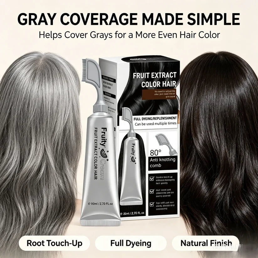 🍇Fruit Extract Hair Dye Comb / Hair Dye Cream — Portable Home Use, Gentle Plant-Based Hair Dye, Reusable No Mix Hair Color✨
