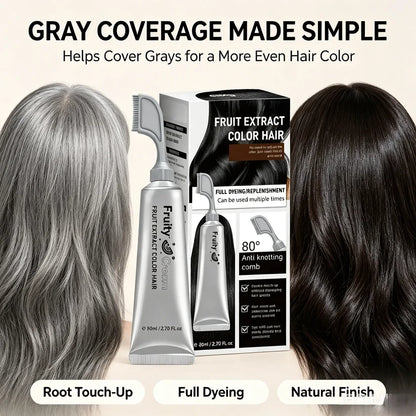 🍇Fruit Extract Hair Dye Comb / Hair Dye Cream — Portable Home Use, Gentle Plant-Based Hair Dye, Reusable No Mix Hair Color✨