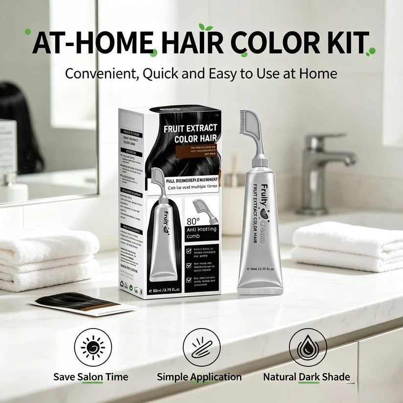 🍇Fruit Extract Hair Dye Comb / Hair Dye Cream — Portable Home Use, Gentle Plant-Based Hair Dye, Reusable No Mix Hair Color✨