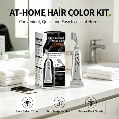 🍇Fruit Extract Hair Dye Comb / Hair Dye Cream — Portable Home Use, Gentle Plant-Based Hair Dye, Reusable No Mix Hair Color✨