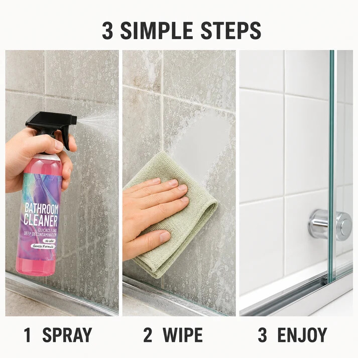 ✨ Bathroom Cleaner: Sparkle in Seconds, No Harsh Fumes✨